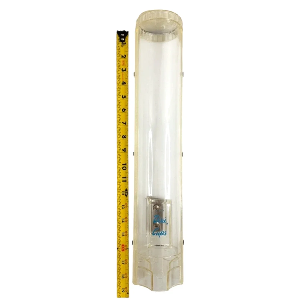Vintage Dixie Cups Dispenser Wall Mount Acrylic Tube for 44 37 Clear 18.5